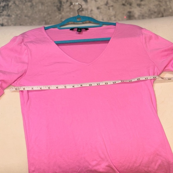 Ralph Lauren Bright Pink V-Neck Short Sleeve Top - Picture 7 of 9